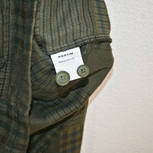 KESTIN Men's Small Arbroath Shirt Jacket Green Patchwork Cotton flannel - Picture 7 of 9